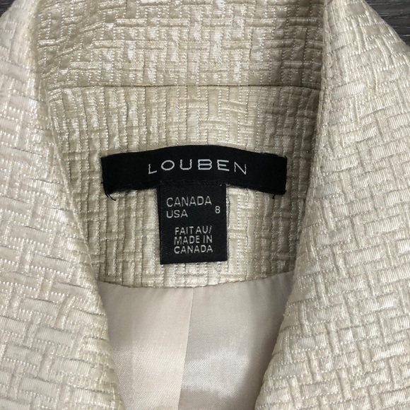 Louben Women’s Beige Gold Blazer Size 8 - Picture 3 of 9